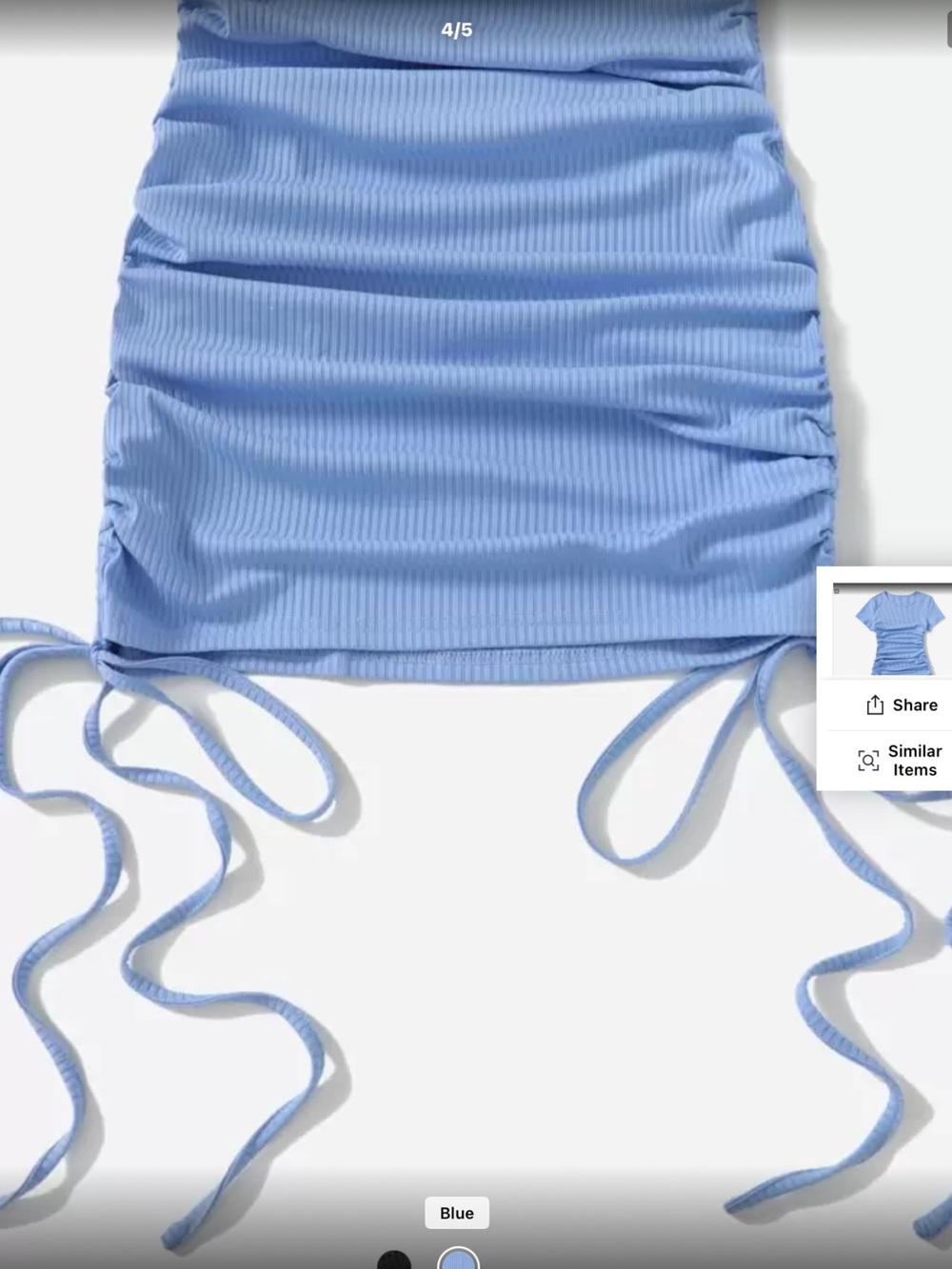 SHEIN grey Ribbed Ruched Mini Dress - Picture 4 of 6